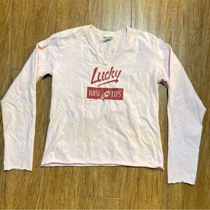 Y2K “Lucky Rose Tips” Long Sleeve Cotton Baby Tee